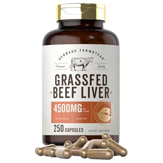 Grassfed Beef Liver Capsules 4500mg | 250 Count | Desiccated Supplement | Non-GMO, Gluten Free | by Herbage Farmstead