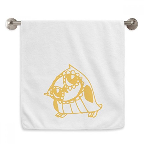 Serviette débarbouillette motif mignon oiseau blanc coton doux 13x29" - 2