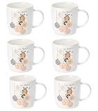 Teemando® Rejoice New Bone China - Juego de 6 vasos (0,3 L = 6 tazas)