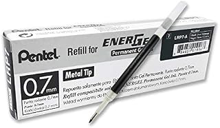 Pentel 0.7 mm EnerGel Permanent Ink Refills - Black Ink (Pack of 12 Refills)