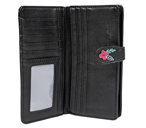 Shag Wear Women's Premium Vegan Clutch Cardholder Wallet Zipper Purse with Pretty Corgi Pattern, Black2