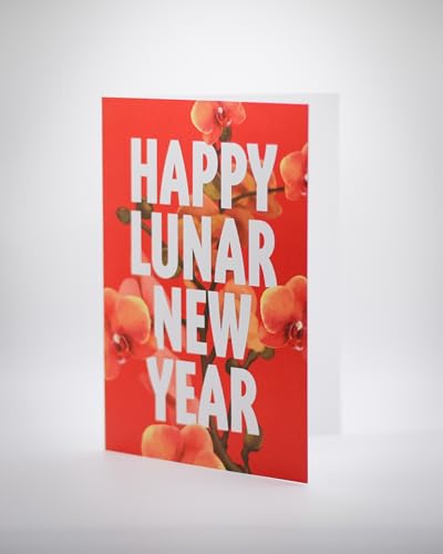 Image of Happy Lunar New Year 5x7 Orchid Greeting Card, Pack of 8