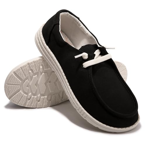 Image of Women's Canvas Slip On Loafers Fashion Outdoor Casual Flat Sneakers