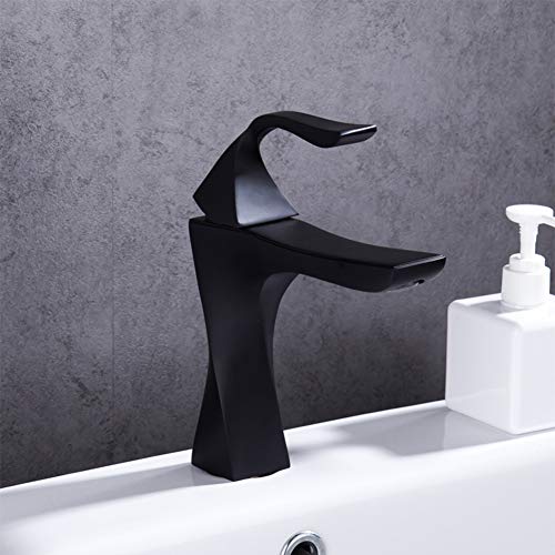 Mitigeur de lavabo noir pour eau chaude et froide - 4