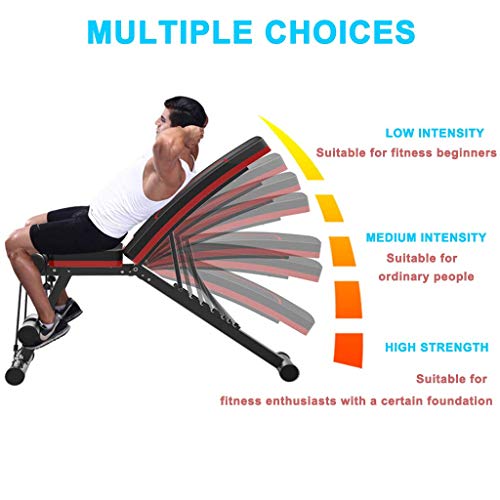Adjustableweight Bench Foldable Weight Bench Fitness Bench with Stretch Rope, Full Body Training Abdominal Crunches Trainer Fitness Training Exercise Body Exercise System - Image 4