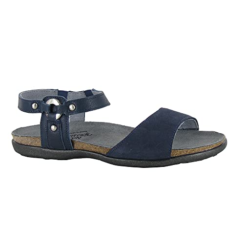 Image of NAOT Footwear Women's Sabrina Sandal Navy Nubuck /Soft Ink Leather 8-8.5 N-M US
