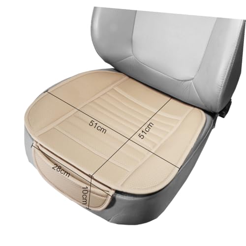 Housse de siège auto protection confortable en PU beige imperméable avec poche