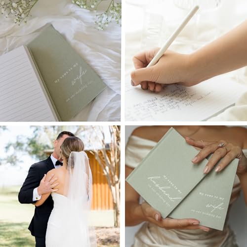 Image of Wedding Vow Books His and Hers 2 Pack Linen Hardcover Vow Book Set