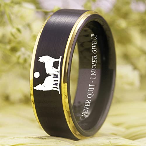 CLOUD DANCER Wolf Ring Howling Wolves Ring Moon Ring I Am Wolf Ring Wolf Design for Wedding Ring -Free Customized Engraving2