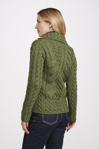 Image of Ladies Buttoned Cabled Cardigan-L