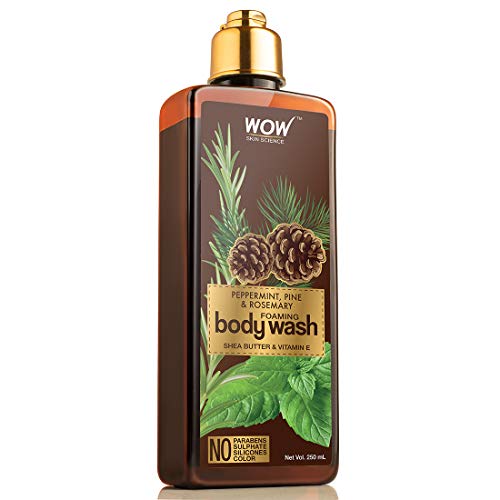 Image of WOW Skin Science Peppermint, Pine & Rosemary FoamingBody Wash - No Parabens, Sulphate, Silicones & Color - 250mL