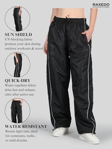 Image of Parachute Pants for Women - Water-Resistant Cargo Pants for Women | Stylish Activewear for Travel, Office, Gym, Trekking & Everyday Comfort | Korean Pants for Woman