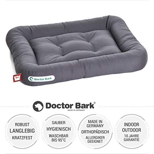 Doctor Bark Hundekissen - orthopädisches Hundebett, 95°C waschbar, hygienisch, robust & bequem (S - 60x55 cm, Grau)