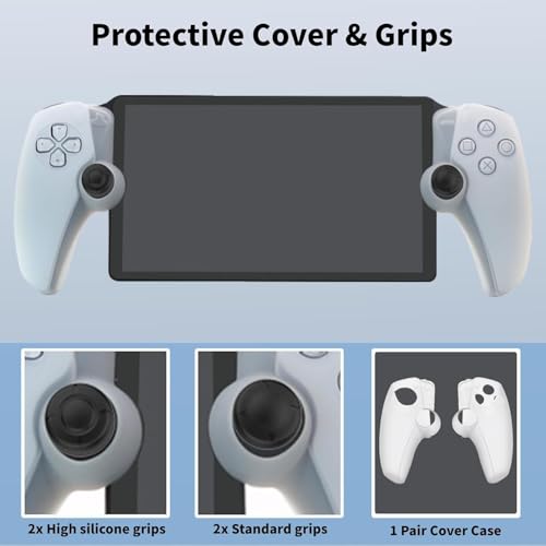 Image of PSS Travel Bag for Play /Station Portal Console ,Carrying Case Storage Bag Compatible for PS Portal Player with Tempered Glass Screen Protector Cover Case Grips PS Portal Accessories (Grey)