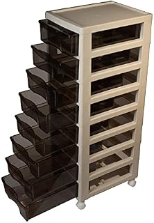 8 Drawers storage rack plastic home office storage cabinet Removable Drawer Storage Filling Cabinet (8 Tier, Beige)