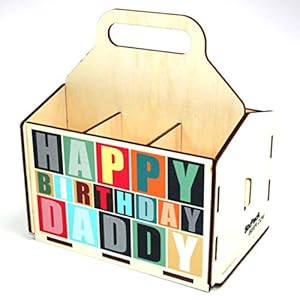 Bierträger aus Holz – Geburtstag – Sixpack – 6er Träger – Geschenke für Männer – Grillen – Vatertag (Happy Birthday…