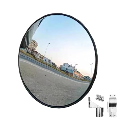 カーブミラー 直径30cm ガレージミラー 屋外 ガレージ 道路 曲がり角 安全確保 死角解消 取付け金具付き 防犯ミラー 鏡 事故防止 家庭用 (#1C)