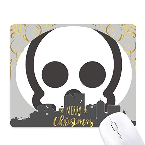 Tapis de souris de Noël Smiley squelette en caoutchouc pour setup gaming nocturne