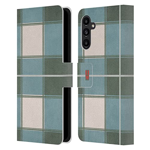 Étui portefeuille cuir Samsung A13 5G protection rabat motif écossais