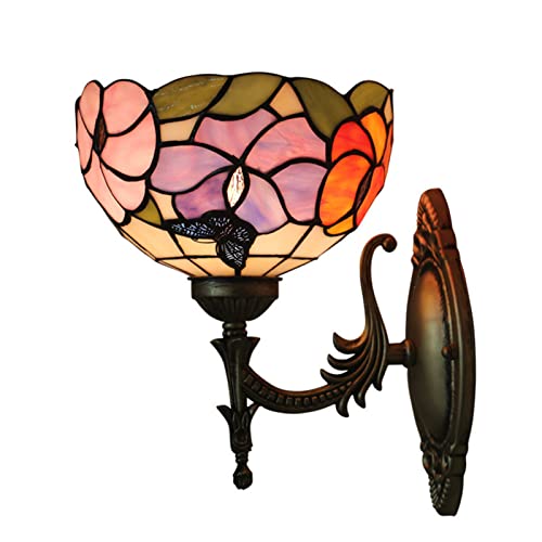 Applique murale style Tiffany haut de gamme en vitrail artisanal d'art motif papillon