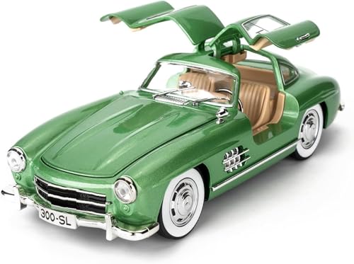 Image of BlackZone 1955 Mer-cedes 300SL Vintage Model, 1 /24 Toy Car with Sound and Light Function, Children's Toy Model Car with Pullback Function, Collector's Quality (1:24 Parrot).
