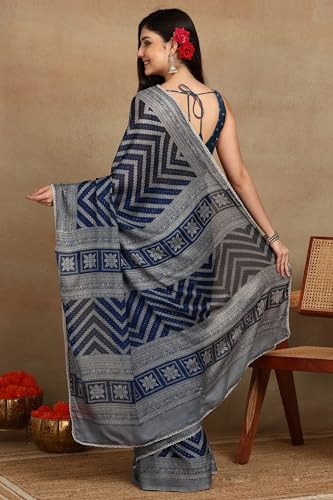 Image of MIRCHI FASHION Women Saree Leheriya Print Chiffon | Lightweight Traditional Sari for Farewell and Wedding Ceremonies with Unstitched Blouse Piece