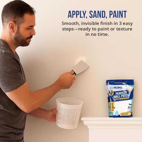 Drywall Repair Compound by SD Home, Fast-Drying Spackle Filler for Holes, Cracks & Wall Damage, Mix-As-Needed Dry Compound Putty, 2 lb. Resealable Bag, Perfect Drywall Hole Patch Solution - Image 6