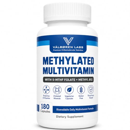 Methylated Multivitamin with 5-MTHF Folate & Methyl B12, 180 Capsules