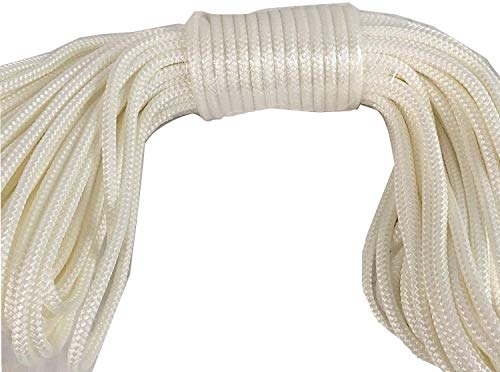 Double Braid Polyester Rope 1/4 By 100 Feet, White #TOP1