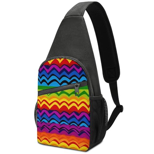 Bolso bandolera deportivo con diseño arcoíris miniatura 1