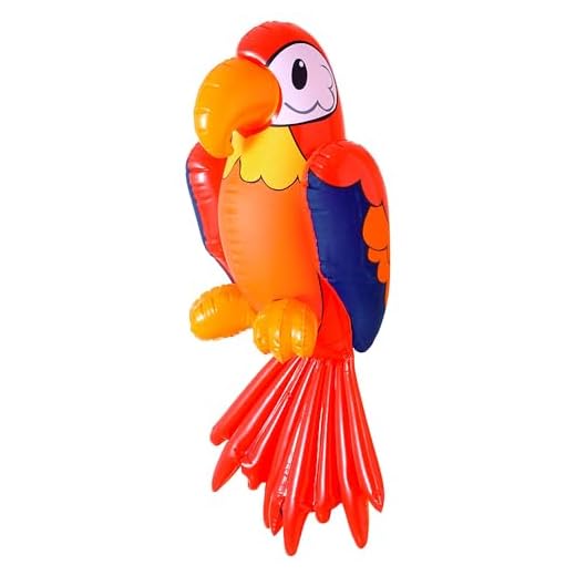 W WIDMANN MILANO Party Fashion 2465P - Aufblasbarer Papagei, Größe circa 60 cm, Dekoration, Mottoparty, Karneval