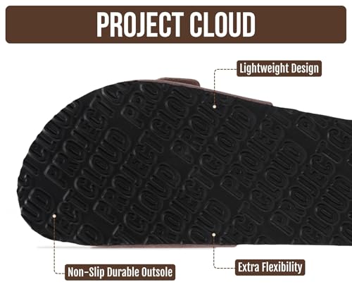Image of Project Cloud 100% Genuine Leather Sandals Women Dressy Beach Essentials Slides for Women Footwear - Lightweight with Memory Foam Insole Sandals for Women 2026 - Womens Slides