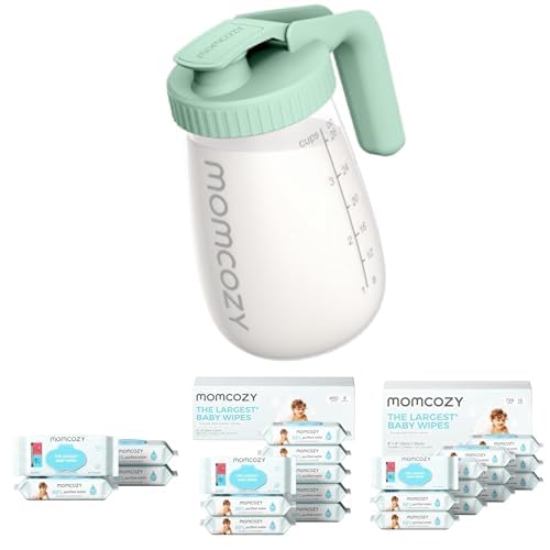 Bundle of Momcozy Breast Milk Pitcher and Baby Wipes