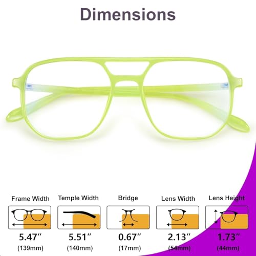 Image of VISOONE TR90 Blue Light Blocking Glasses Women Men Aviator Anti Eyestrain Computer Gaming Glasses Marion