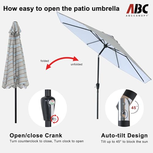 Image of ABCCANOPY 10FT Patio Umbrella Outdoor 8 Ribs Table Umbrella