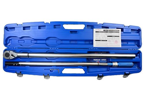 Kraftwelle Profi 1 Zoll (1- 25 mm Außenvierkant) Drehmomentschlüssel Industriequalität 300 Nm - 1500 Nm für LKW, Baumaschinen, Werkstatt, Landwirtschaft, Umschaltfunktion&Kugelkopf, Länge 182cm