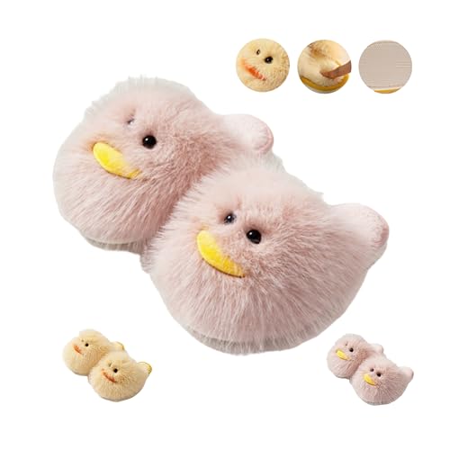 Women's Cartoon Fuzzy Duck Slippers-Cozy Warmth for Indoor Relaxation and Home Wear
