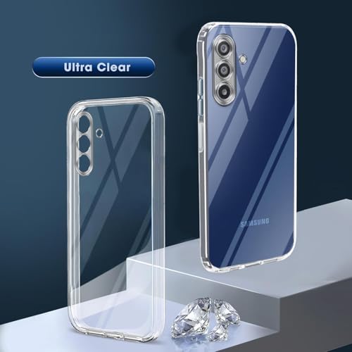 Image of Jkobi Silicone Back Cover Case for Samsung Galaxy A17 | Samsung F17 | Samsung M17 5G (Clear Shockproof Case with Camera Protection | Soft and Flexible | Transparent)