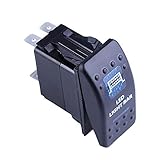 E Support™ Car Motor Boat Blue LED Bar Light Rocker Toggle Switch Push Button 5Pin