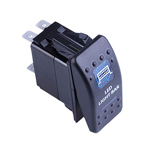 ESUPPORT Car Motor Boat Blue LED Bar Light Rocker Toggle Switch Push Button 5Pin