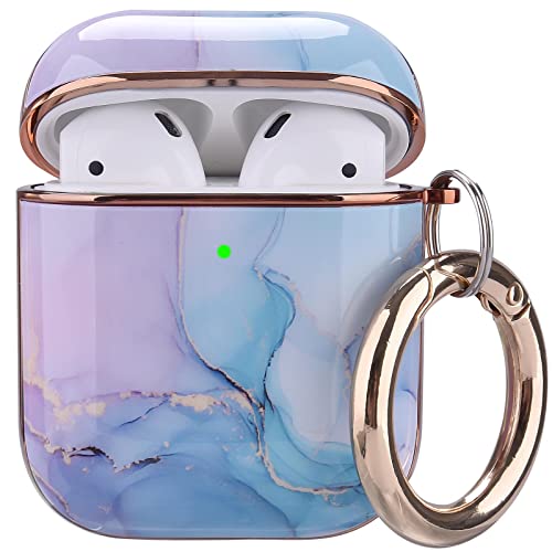 OLEBAND Case Fit for Airpod with Keychain and Cute Skin,Hard iPods 1st 2nd Gen Cover for Women and...