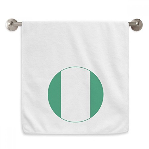 Serviette Nigeria emblème national 13x29 pouces blanche en coton