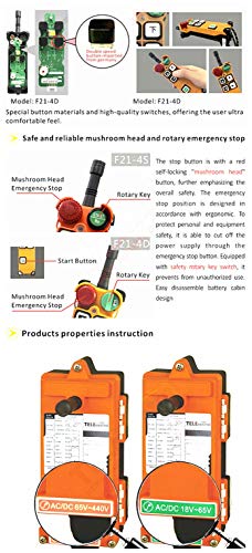 Industrial Hoist Crane Wireless Remote Control F21-4S Ac/Dc65V-440V(2 Transmitter + 1 Receiver) #TOP7