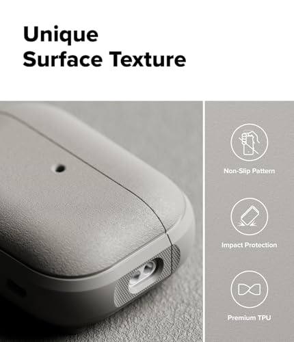 Image of Ringke Onyx Magnetic for Airpods Pro 3 Case with Carabiner [Compatible with MagSafe] Non-Slip Anti-Fingerprint Textured, Shockproof Protective Cover - Warm Gray