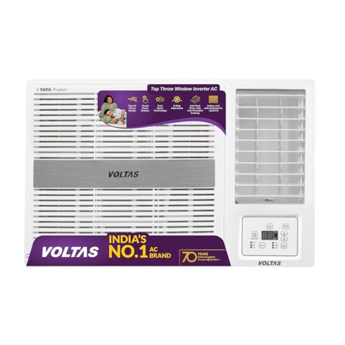 Image of Voltas 1.5 ton 3 Star Inverter Window AC (Copper, 2-in-1 Cooling Modes, Anti-Dust Filter, 2-Way Swing, Memory Restart, Sleep Mode (183INV PEARL, White)