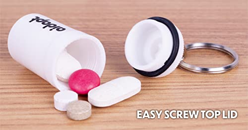 Pill Box Keyring, Dispenser, Container, Case, Tablet Box, Organiser for those who take Tablets on a Daily Basis Store on Keychain Easy to Open Perfect for Travel