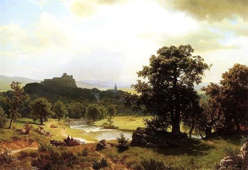 Pintura sobre lienzo L'inizio del giorno de Albert Bierstadt de 60x90cm ideal para regalo cultural