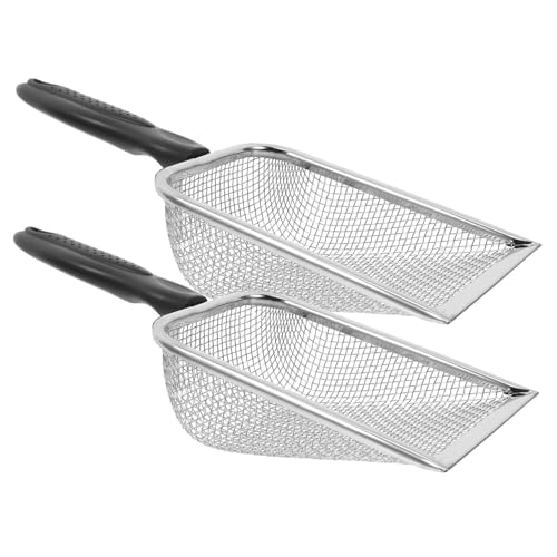 Hemobllo Set 2 Pezzi Pala Da Spiaggia a Rete in Acciaio Resistente e Plastica, Pala Filtrante Per Sabbia e Conchiglie, Multiuso Per Ragazzo Ragazza e Giardinaggio