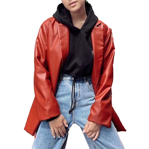 Manteau de motard col châle rouge pour vos sorties urbaines élégantes