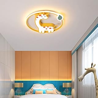 FREENN Led Kids Room Ceiling Light 26W Dimmable Giraffe Ceiling Lamp with Remote Contro Creative Cartoon Animal Children's Lamp Cute Boy Girl Bedroom Baby Nursery Ceiling Lighting, 40CM, Yellow